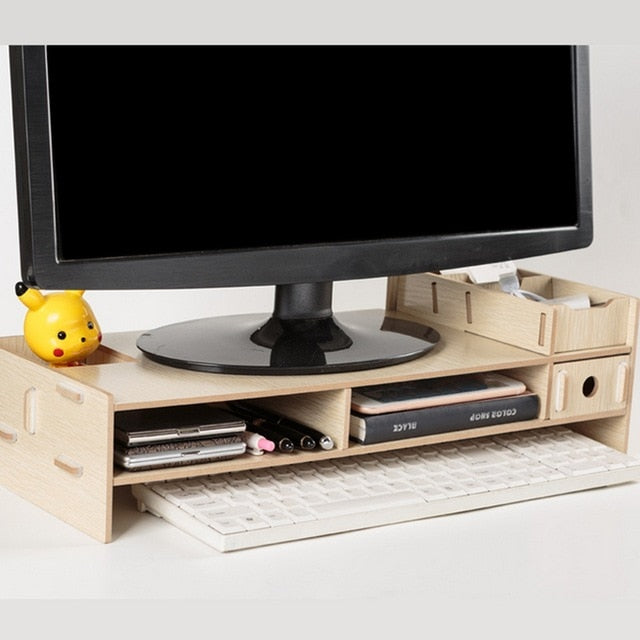 Soporte de escritorio con estantes para computadora