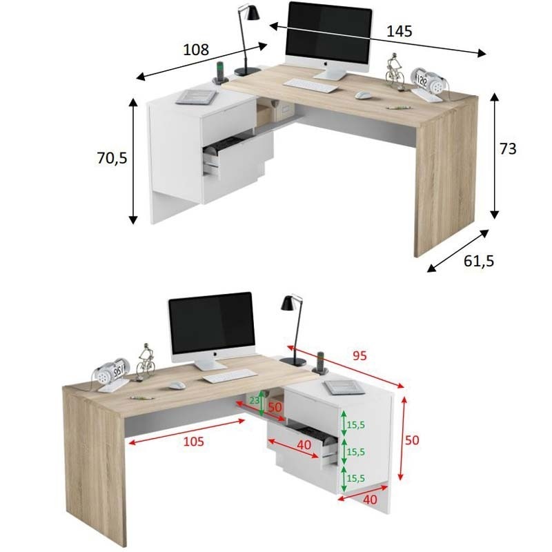 Mesa en "L" Modelo "Aragon"