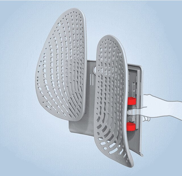 Cojín o esterilla lumbar con rejilla para fácil y agradable ventilación .