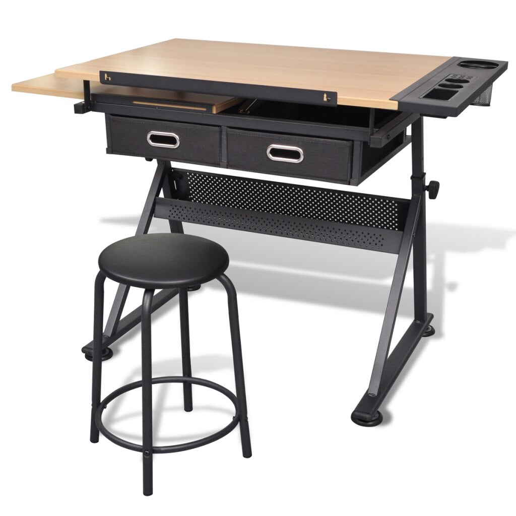 Mesa inclinable y taburete Modelo "Artista"