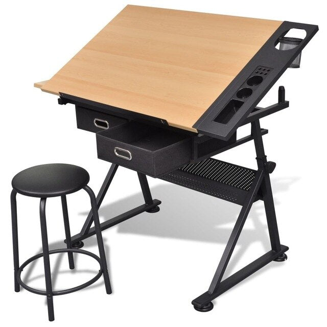 Mesa inclinable y taburete Modelo "Artista"
